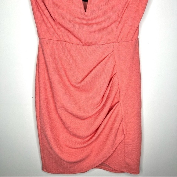 Trac Coral Deep Plunge Bandeau Mini Going Out Party Dress Size Medium - Picture 3 of 13